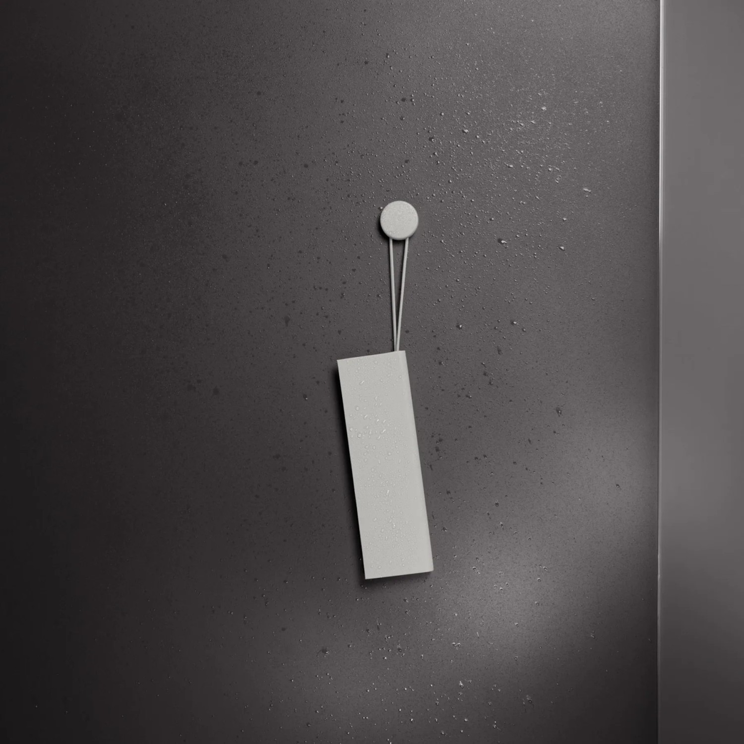 Keuco Duschabzieher Weiß mit Wandhalterung. Silikon-Abzieher für Dusche, minimalistisches Design.