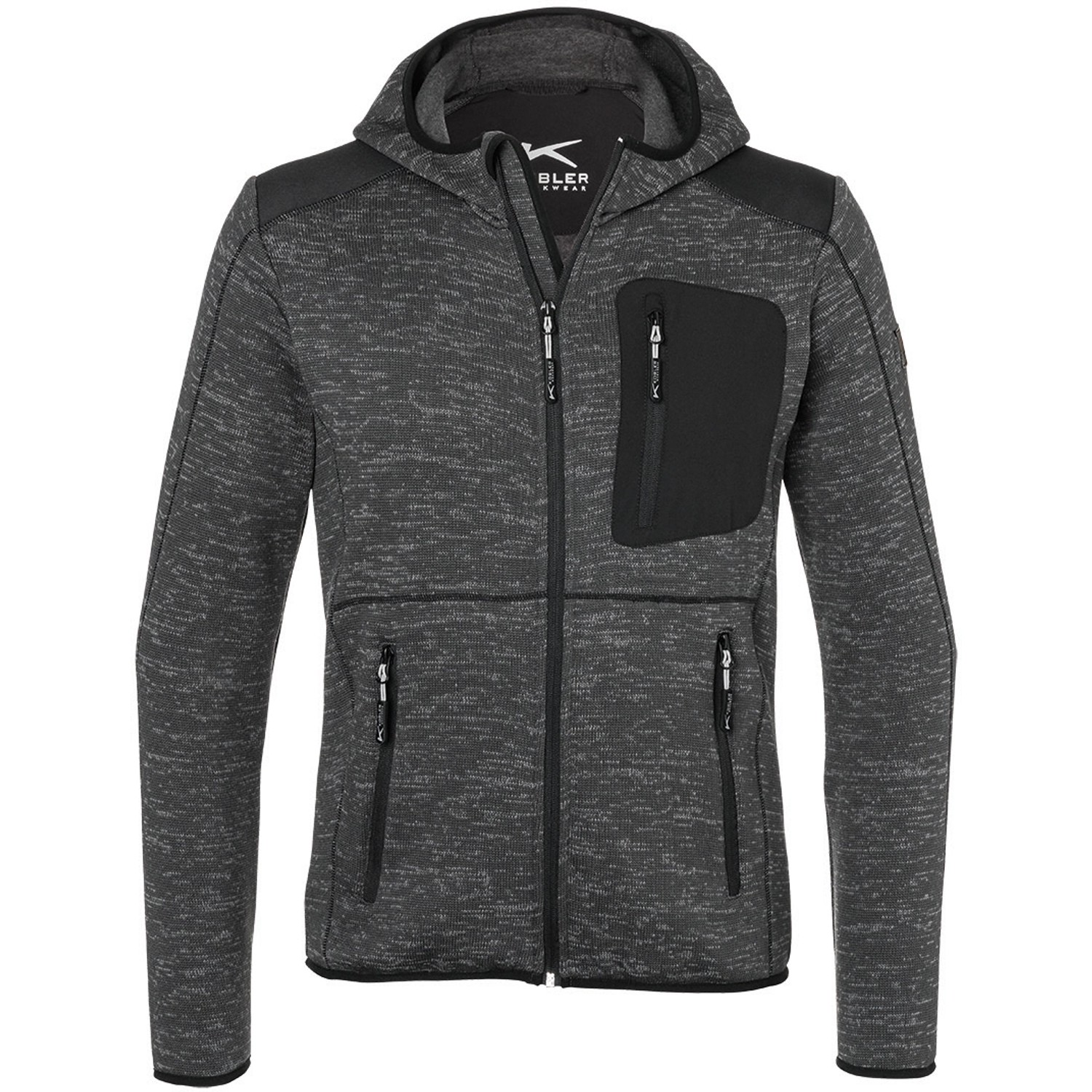 Kübler Workwear Strickjacke Light Anthrazit/Schwarz Gr. S