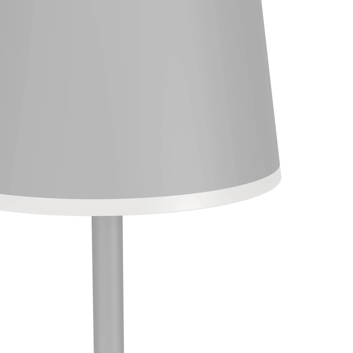 Graue EGLO LED Akku Stehlampe MANNERA-L mit Touchdimmer, kabellos und IP54-geschützt.
