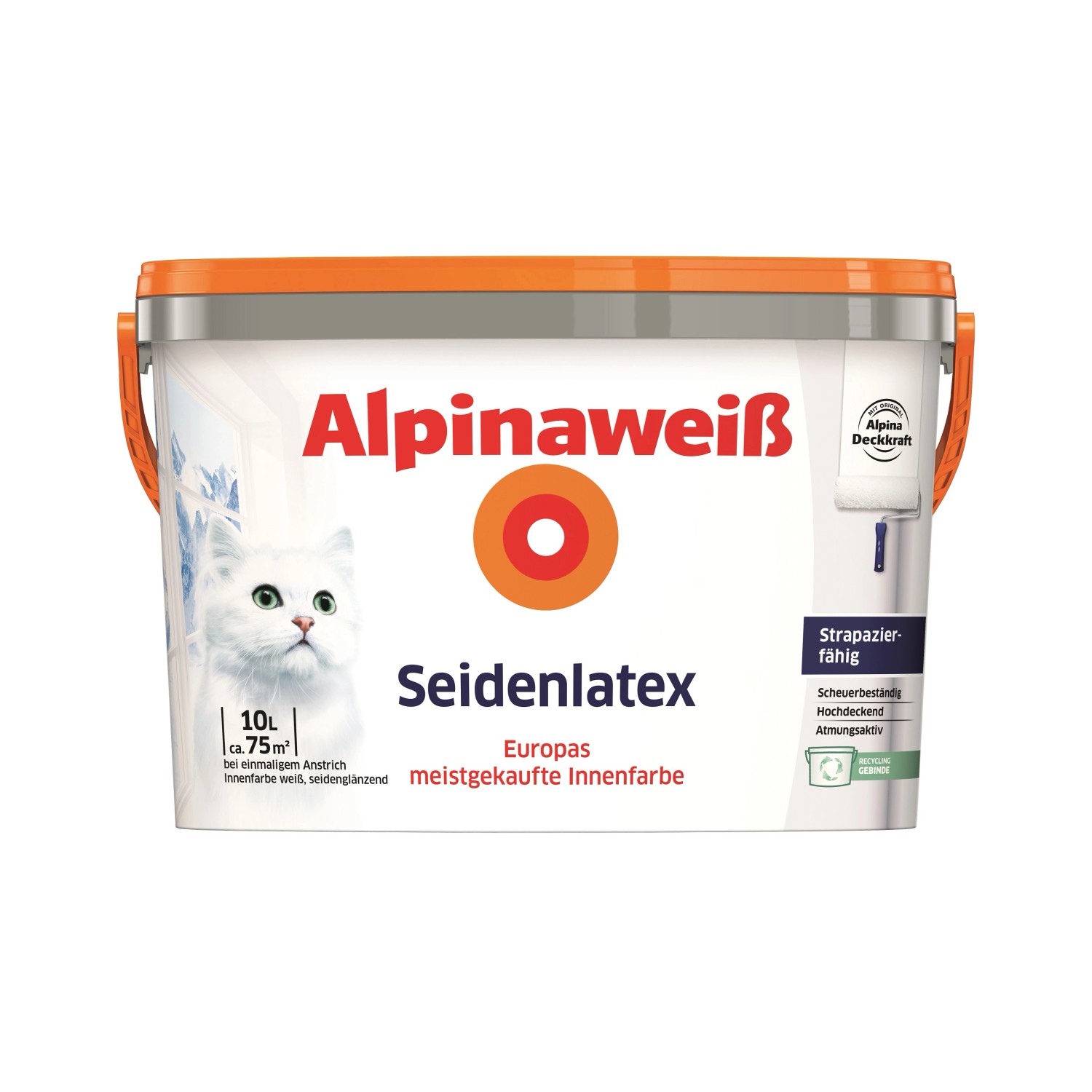 Alpinaweiß Seidenlatex 10 Liter seidenglänzend