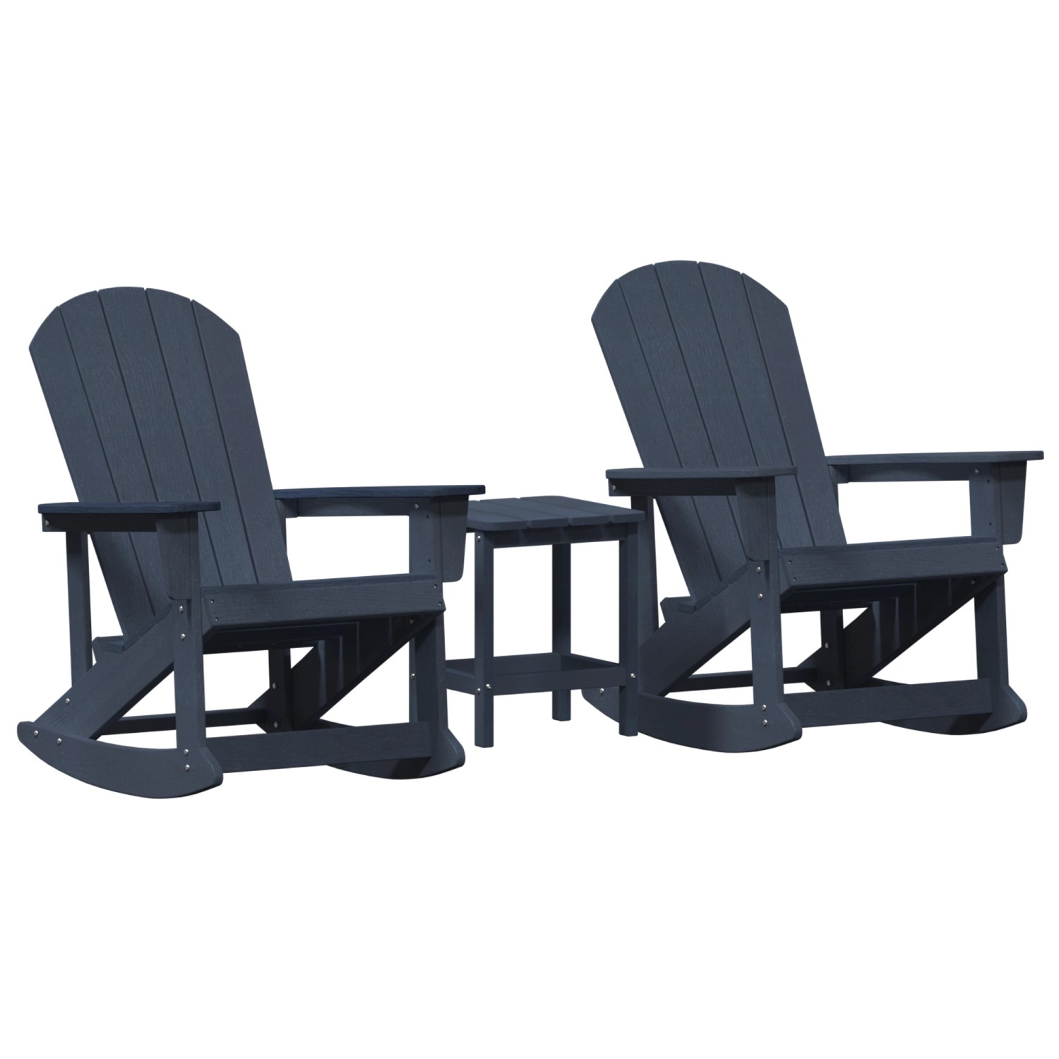 vidaXL Garten Lounge Set 3-Tlg Marineblau HDPE 3335839 günstig online kaufen