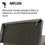 Detailaufnahme der grauen Canadian Spa Isolierabdeckung für Whirlpools, Fokus auf Abflussösen.
