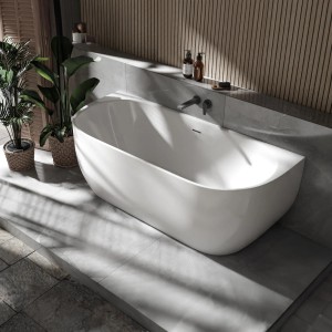 Bernstein Freistehende Badewanne LENA Acryl Weiß Glänzend 170x75x60