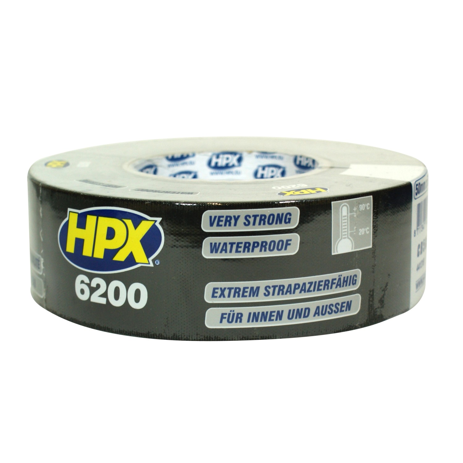 HPX Panzer-Tape Gewebe-Klebeband 6200 Schwarz 5 cm x 25 m