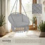 Tectake Hängesessel Grazia Mit Sitz  und Rückenpolster Stabil und Strapazierfähig  72 x 80 x 125 cm Grau_5