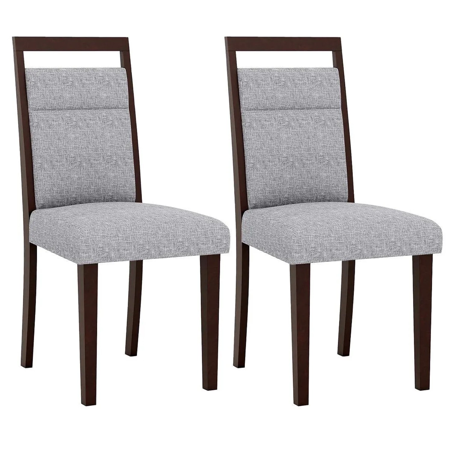 Costway Esszimmerstühle 2er Set Küchenstuhl Holz Modern Grau günstig online kaufen