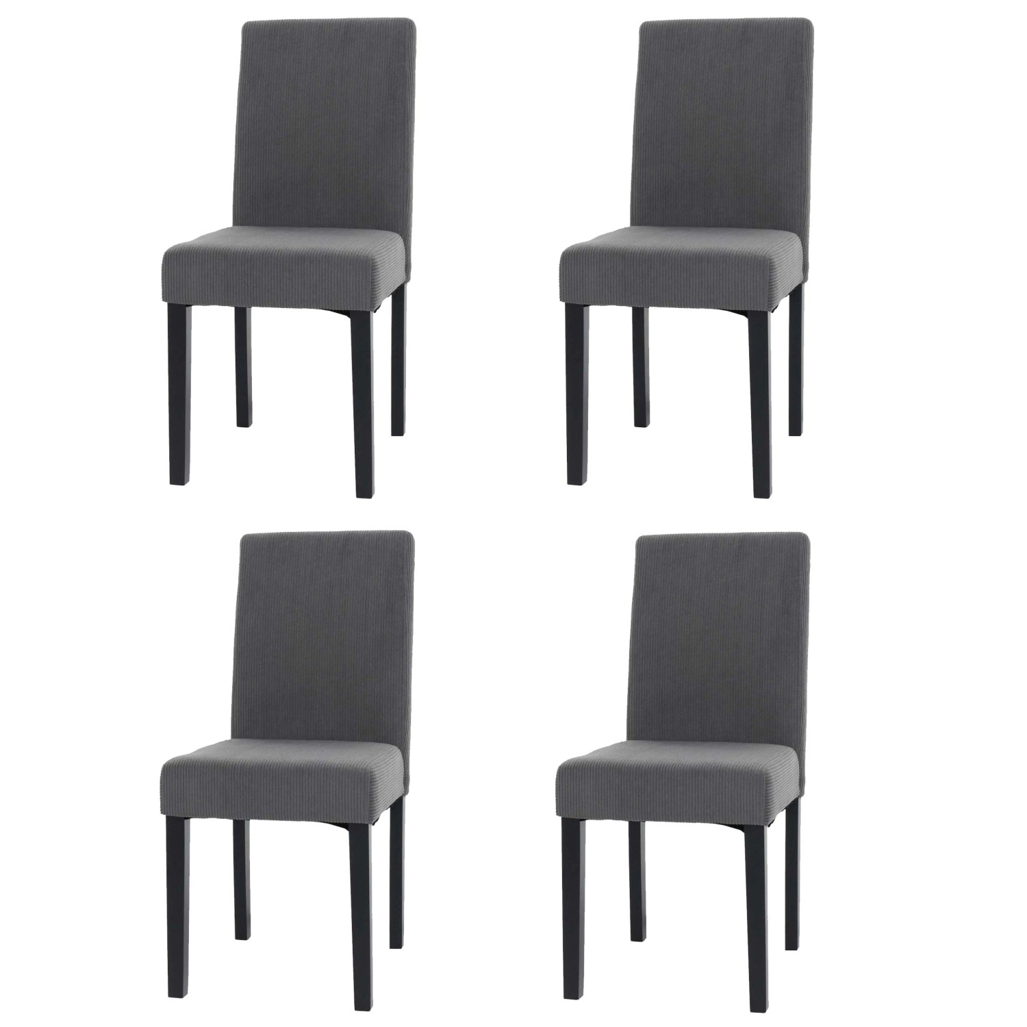 MCW Esszimmerstuhl Littau Cord 4er-Set Dunkelgrau Dunkle Beine günstig online kaufen
