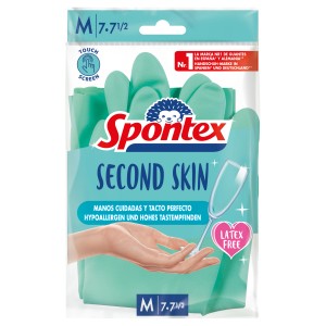 Spontex Second Skin Haushaltshandschuhe, Gr. 7-7,5, latexfrei und mit Touchscreen-Funktion.