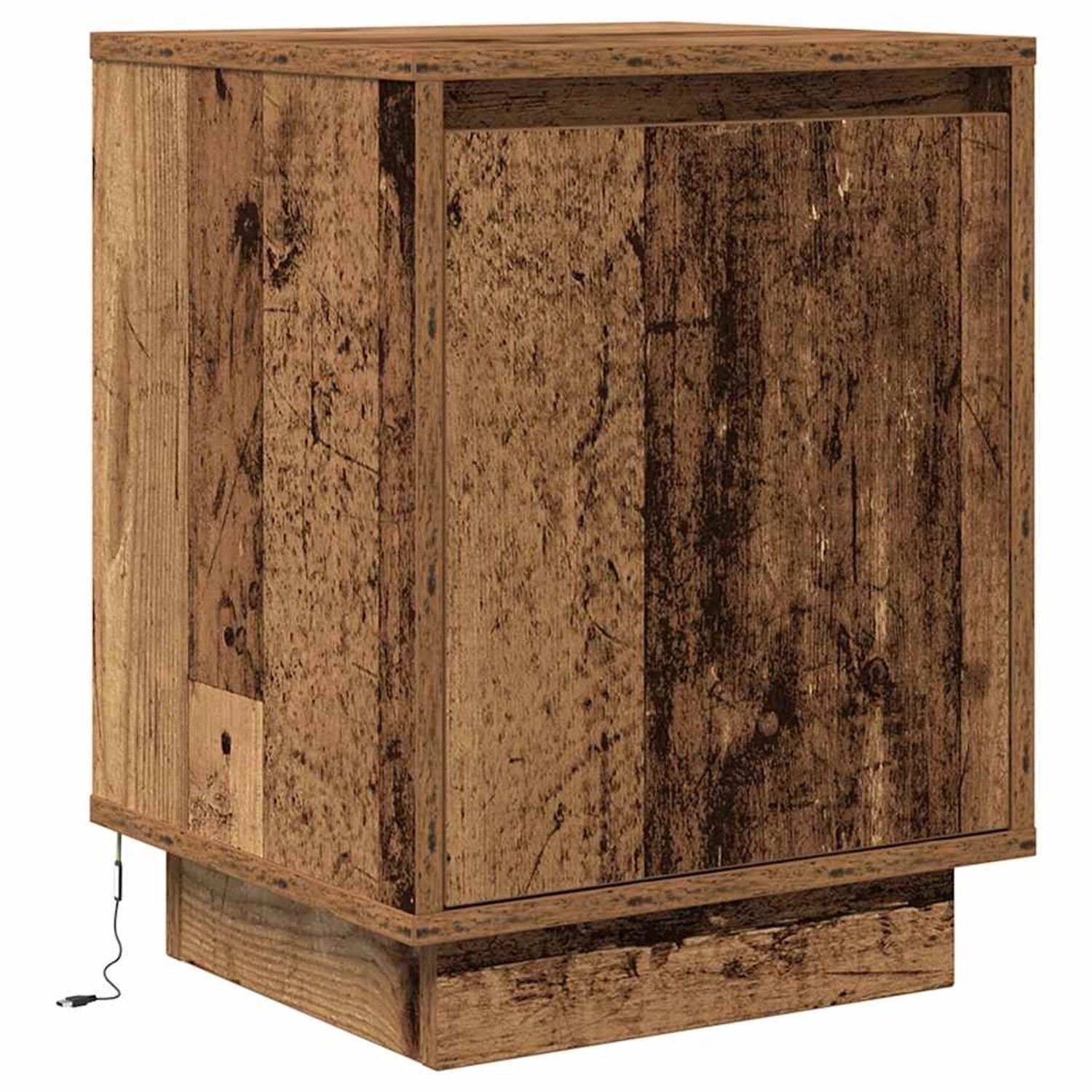 vidaXL Nachttisch mit LED-Leuchten Altholz-Optik 38x34x50 cm 861279 günstig online kaufen