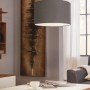 Moderne Eglo Hängeleuchte Pasteri, anthrazit-brauner Stoffschirm, Ø 38 cm, für E27 Leuchtmittel bis 60W.