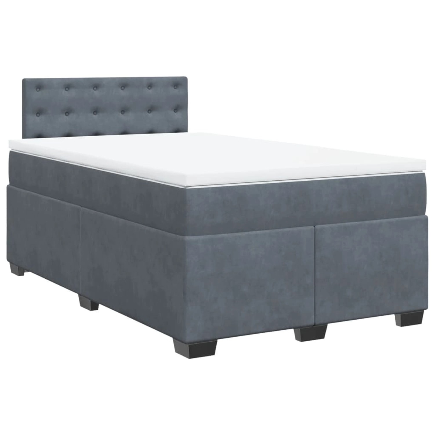 vidaXL Boxspringbett mit Matratze Dunkelgrau 120x190 cm Samt2103045 günstig online kaufen