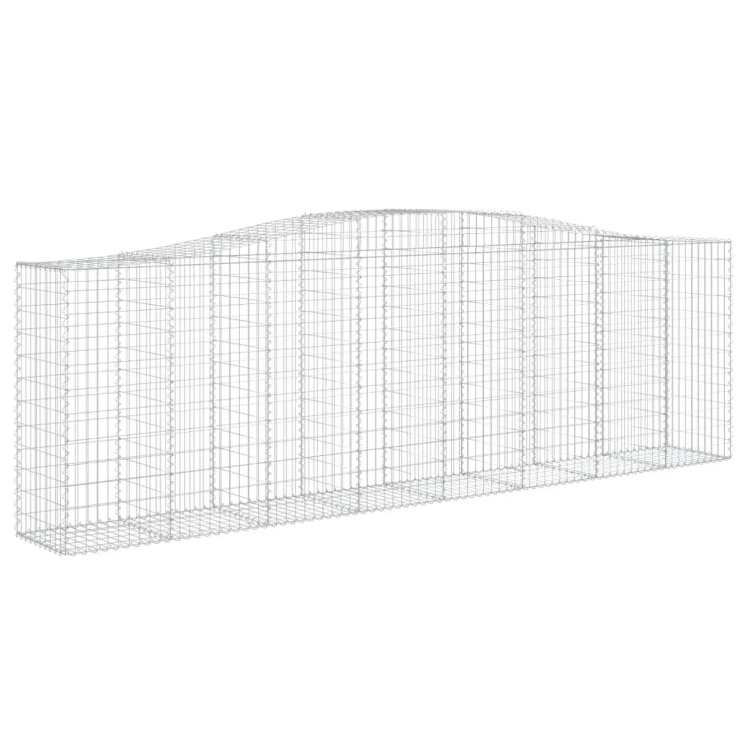 vidaXL Gabione mit Hochbogen 400x50x120/140 cm Verzinktes Eisen 153416