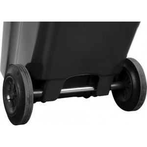 PROREGAL Mülltonne, 120 Liter, grau/schwarz, mit Rädern für einfachen Transport.