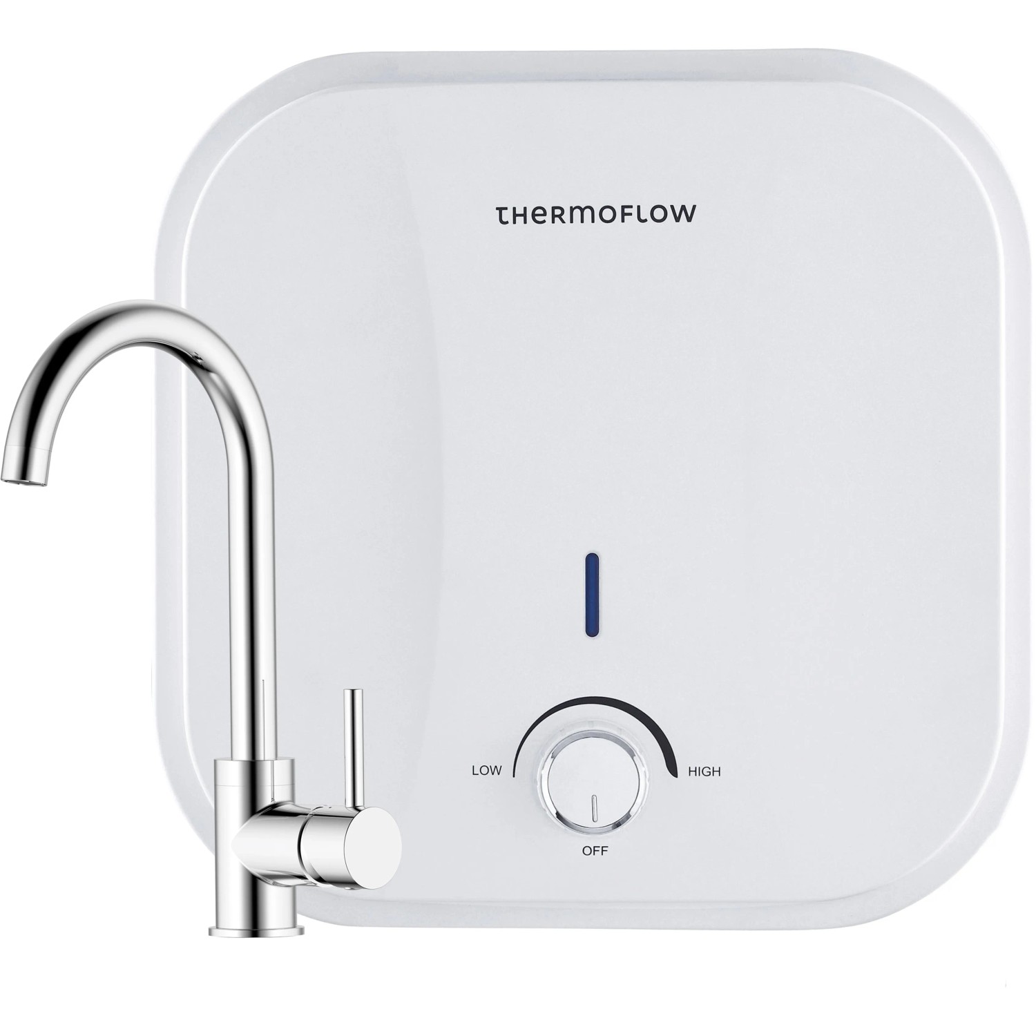 Thermoflow Untertischspeicher 10L mit Armatur Ovalis für Küche/Bad.