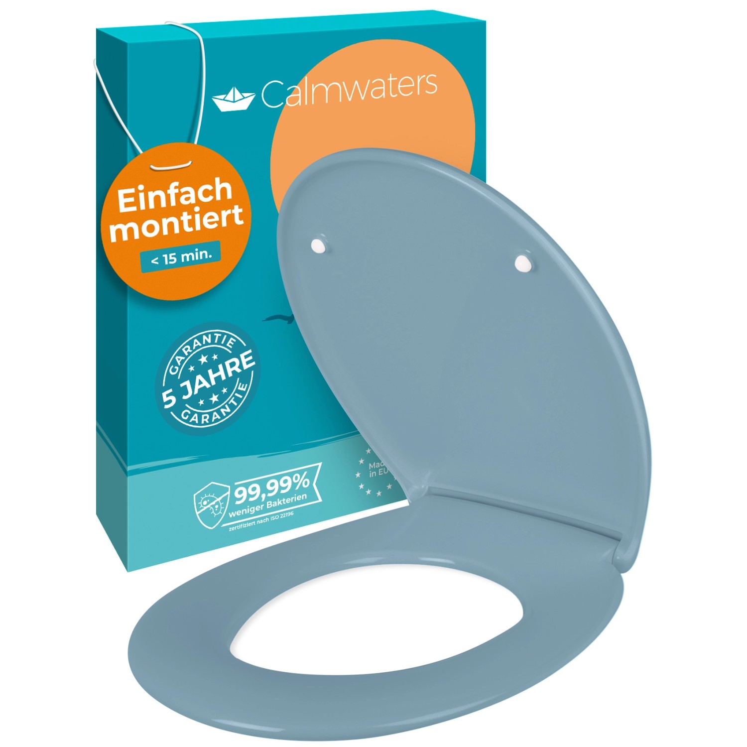Calmwaters WC Sitz Premium Bermuda-Blau Absenkautomatik Made In EU 250 kg A günstig online kaufen