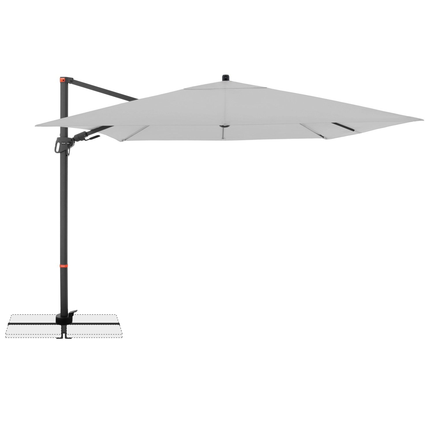 Doppler Ampelschirm MyZone 280 cmx 280 cm Hellgrau mit Kurbelmechanik günstig online kaufen