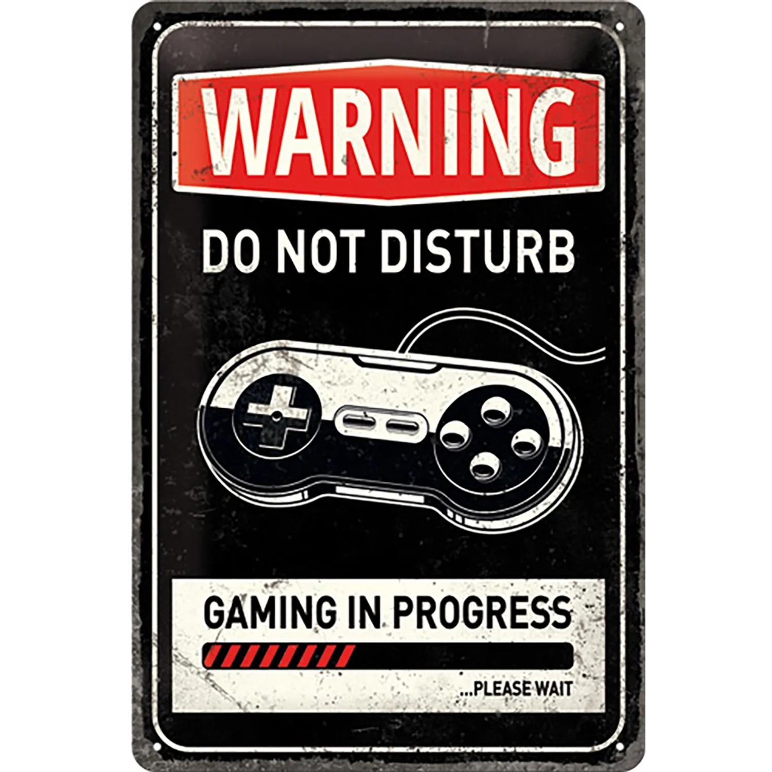 Nostalgic-Art Blechschild "Gaming in Process" (20x30 cm) mit Controller-Motiv.