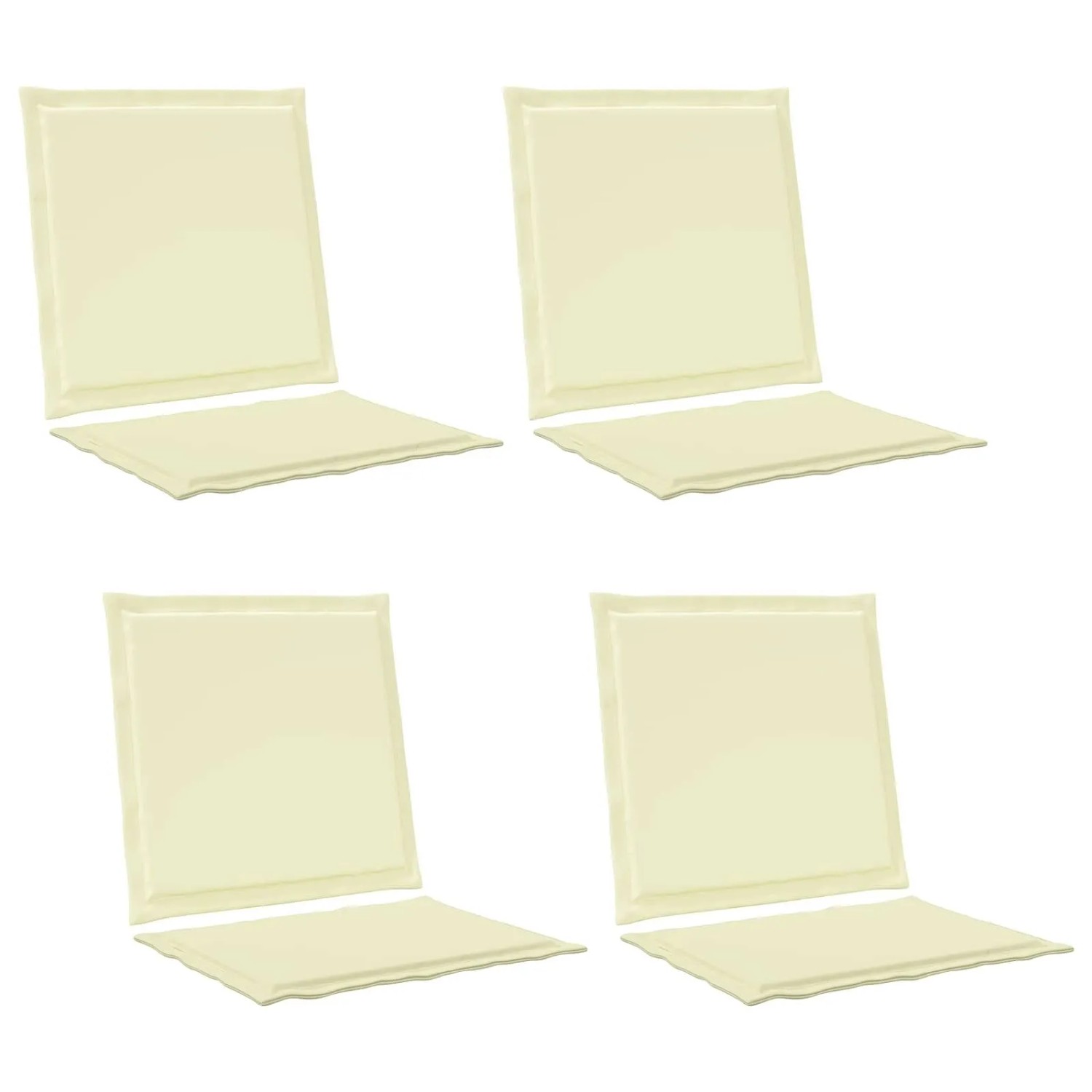 vidaXL Sitz- und Rückenkissen 4 Stk Creme 47 x 45 x 2 cm Polyester 899977