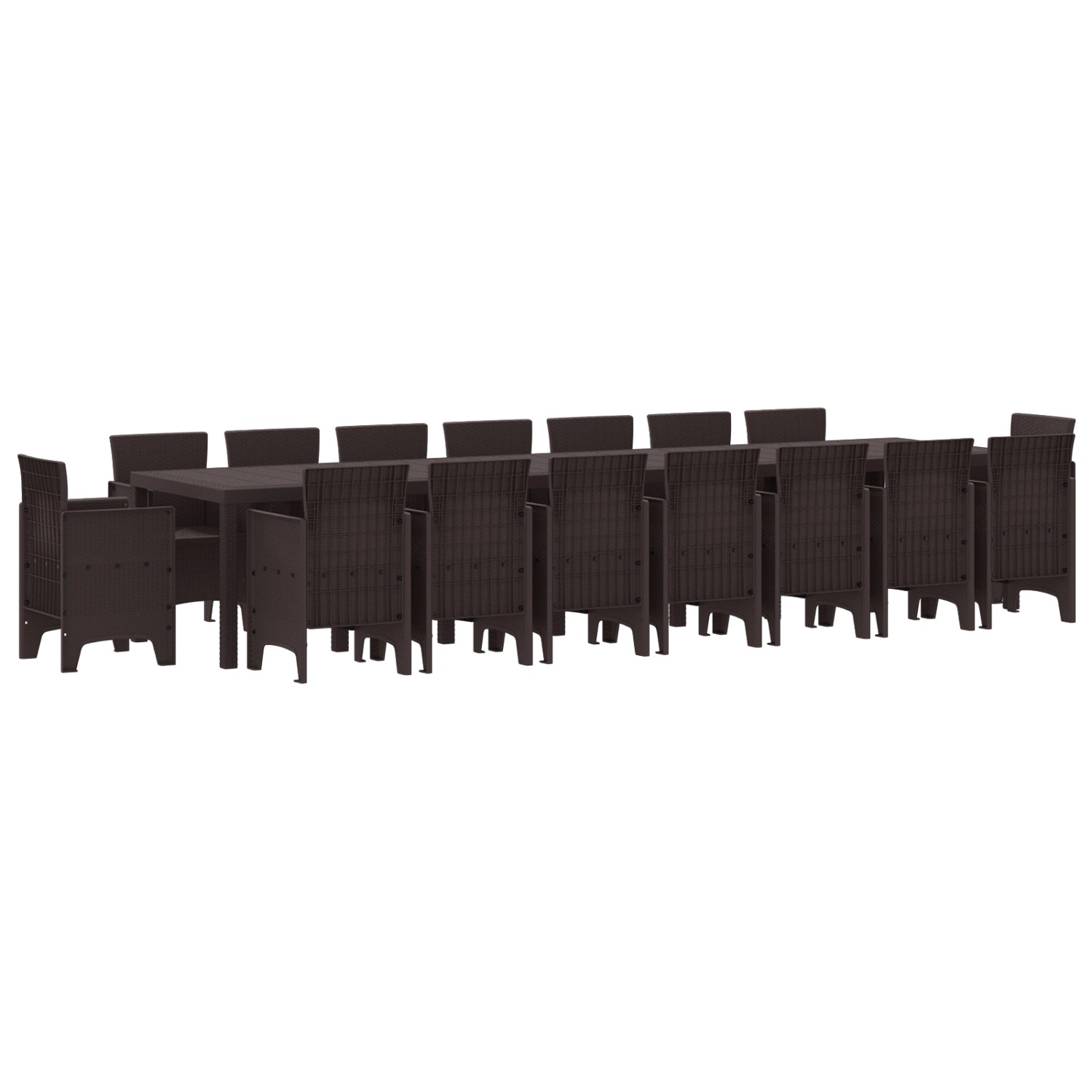 vidaXL 17-Teiliges Garten Essset Brauner Poly-Rattan 3378657 günstig online kaufen