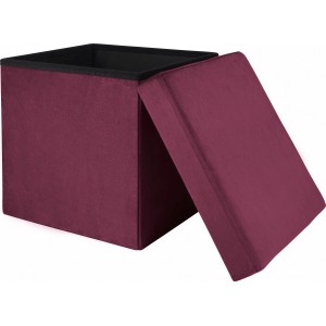 Magenta Sitzhocker: Faltbarer Hocker Dark Wonder mit Stauraum, 38x38x38 cm.