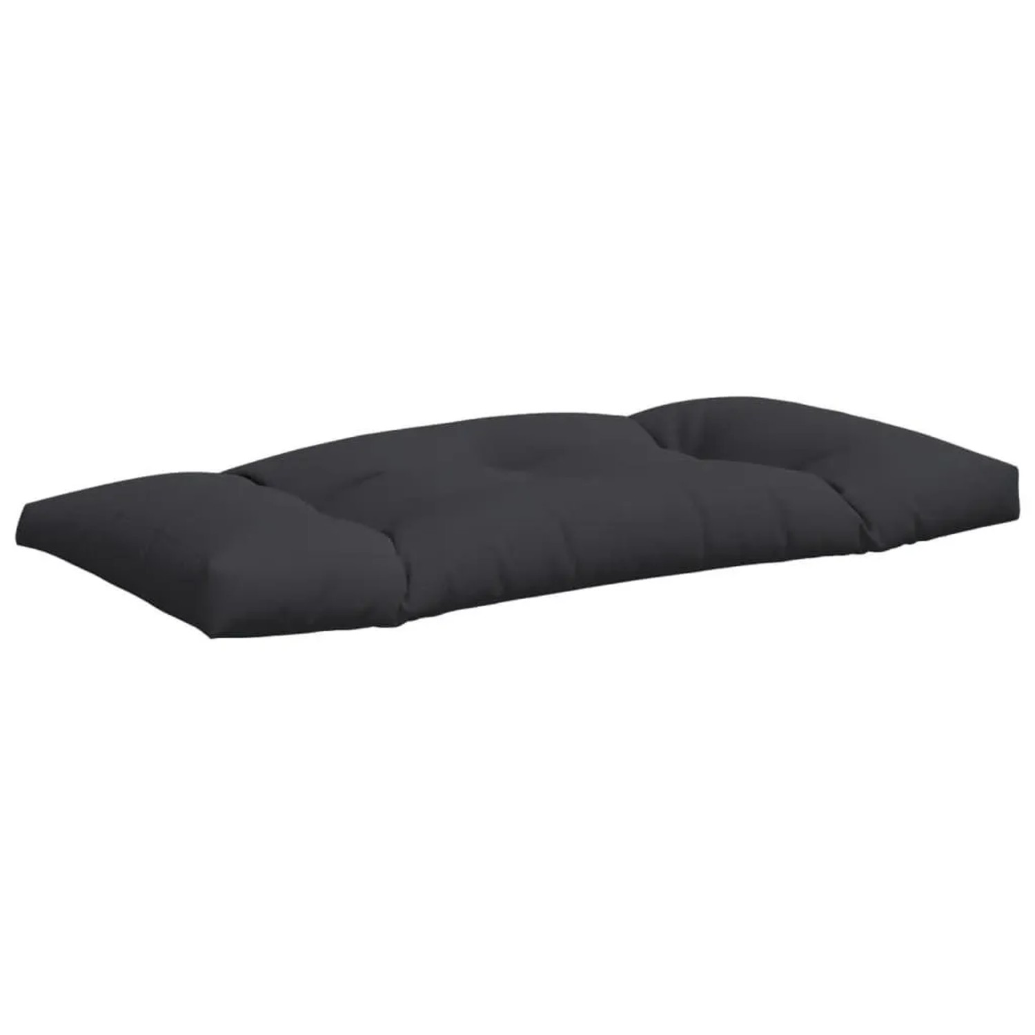 Schwarzes vidaXL Palettenkissen 3-teilig aus Stoff für Gartenmöbel.