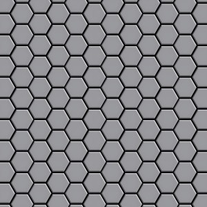 Matte, graue Edelstahl Mosaikfliesen in Sechseckform für Wand- und Bodendesign.