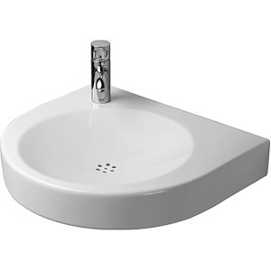 Weißes Duravit Architec Vital Med Handwaschbecken, 57,5 cm, mit Hahnloch für barrierefreies Bad.