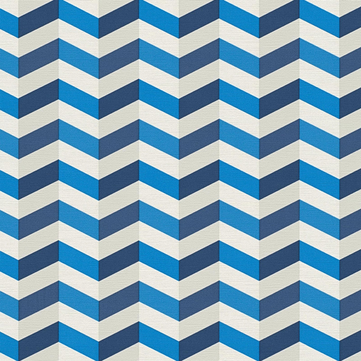 Bricoflor Grafische Tapete in Blau und Weiß Maritime Tapete mit Zickzack Muster in 3D Optik Geometrische Vliestapete für