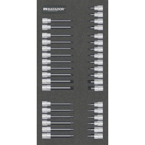 Matador Werkzeugmodul mit 36-teiligem Steckschlüssel-Satz (10 mm / 3/8 Zoll) im Werkzeugschrank.