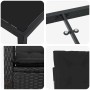 Detailansicht vidaXL Garten Essgruppe, 5-tlg, schwarz, Poly Rattan, Tischplatte, Stuhlrahmen, Sitz und Rückenlehne.
