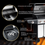 deluxe4home Gasgrill mit Seitenbrenner, Ablageflächen und Thermometer. Ideal für Grillabende.