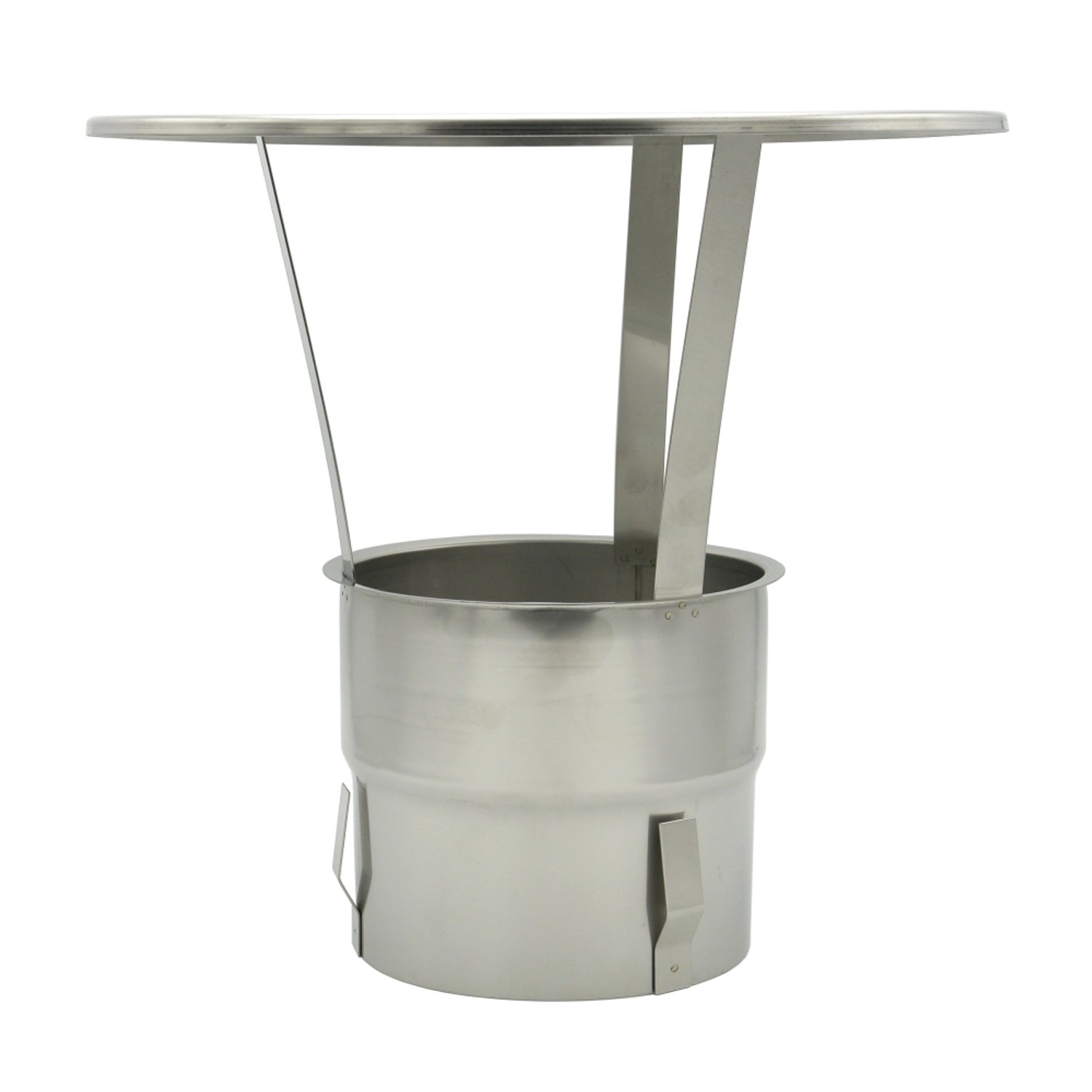 H&M Kamin-Regenhaube mit Einschub, 160mm, Edelstahl für Schornstein