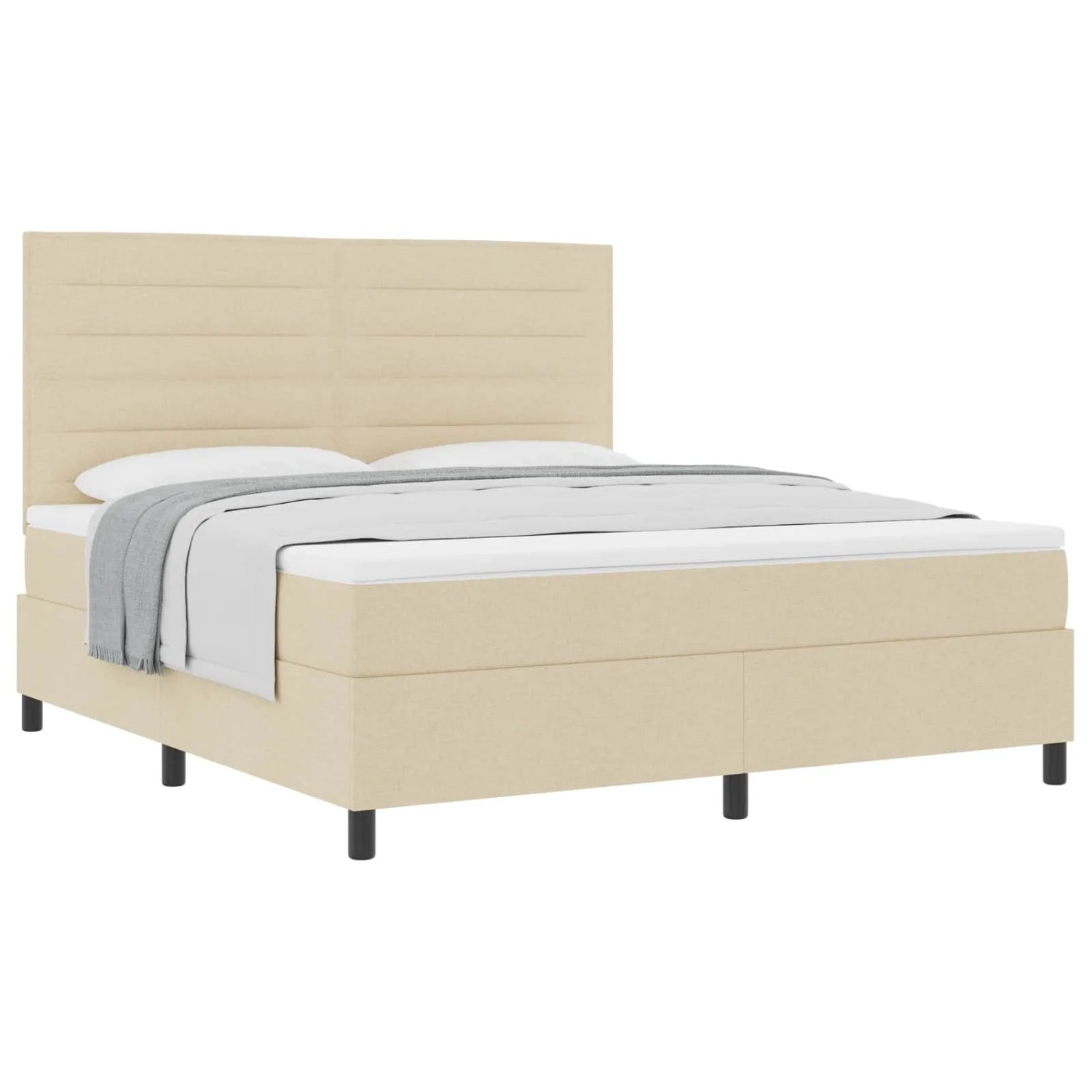 vidaXL Boxspringbett mit Matratze Creme 180 x 200 cm Stoff 3339334 günstig online kaufen