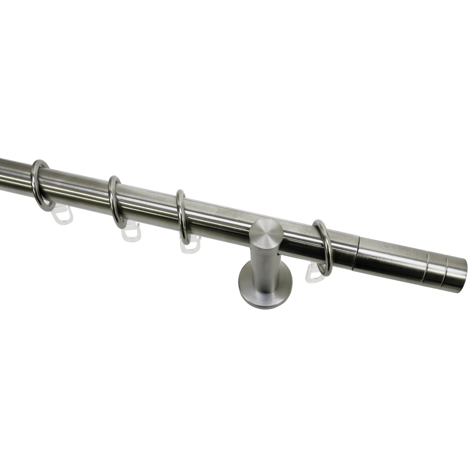 Gardinia Gardinenstangen-Set Line Ø 20 mm Edelstahl-Optik 120 cm
