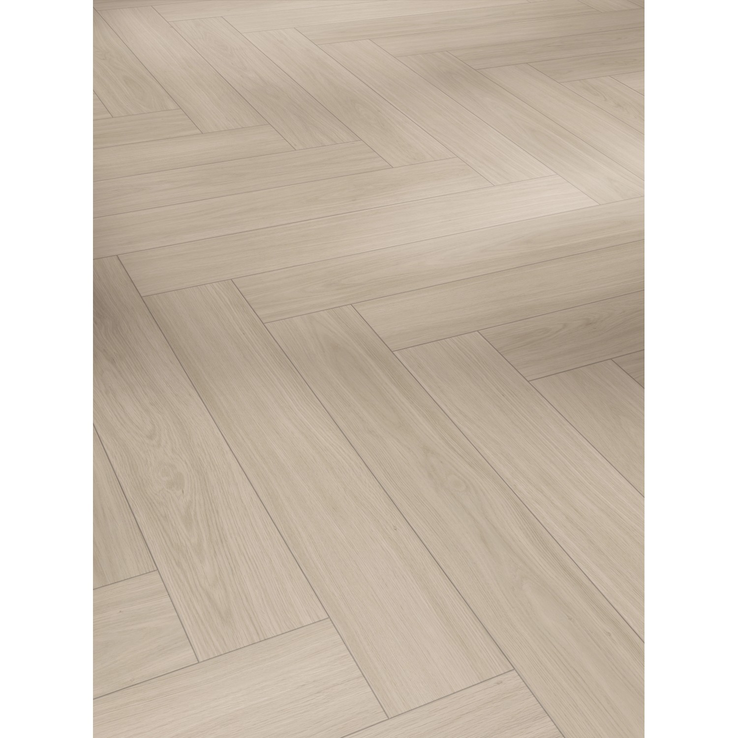 Parador Vinylboden im Fischgrätmuster, Eiche Artemis Pearl, elegante Holzstruktur.