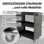 TRUTZHOLM Werkstattwagen 3 Etagen Stahl auf Rollen bis 300kg Tragkraft Grau_4