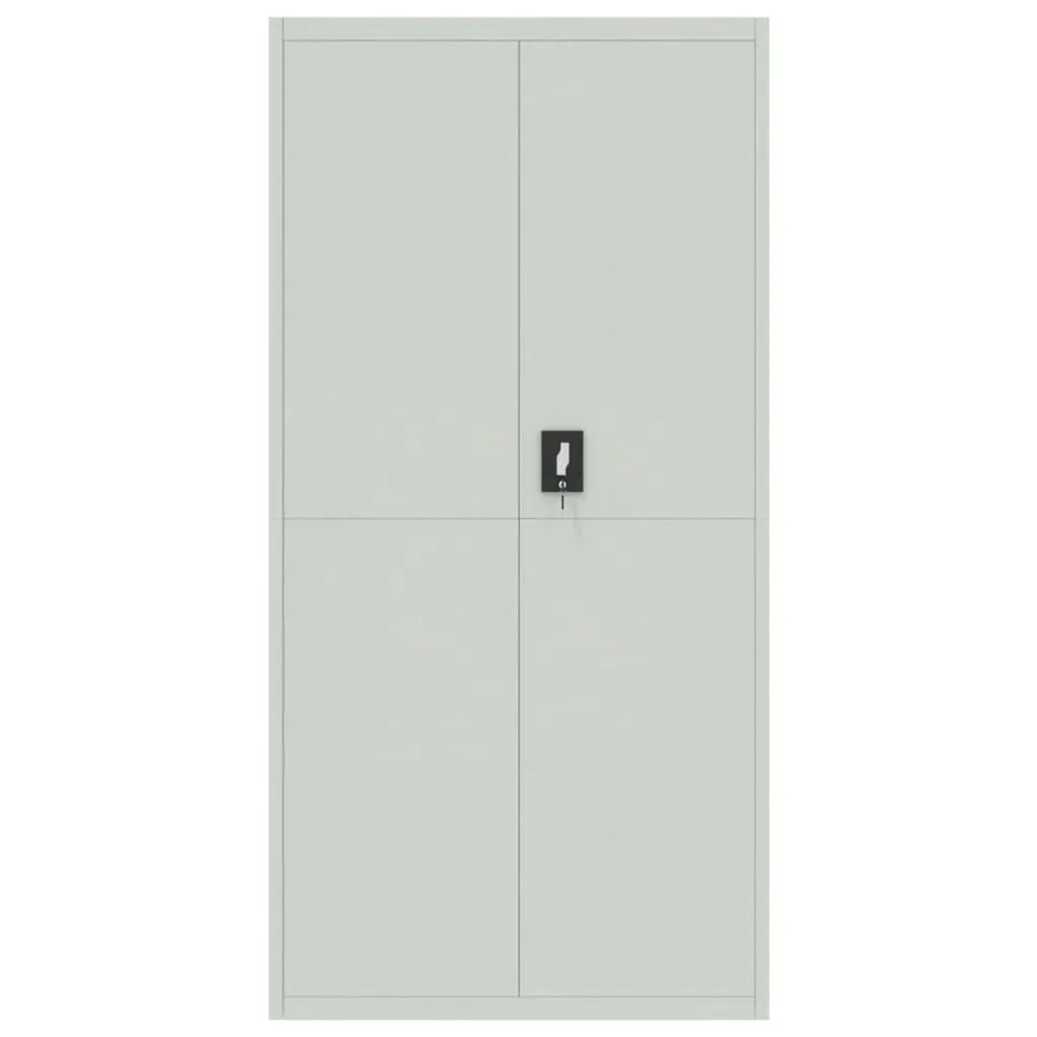 Hellgrauer, abschließbarer vidaXL Aktenschrank aus Stahl, 90x40x220 cm, für Büro.