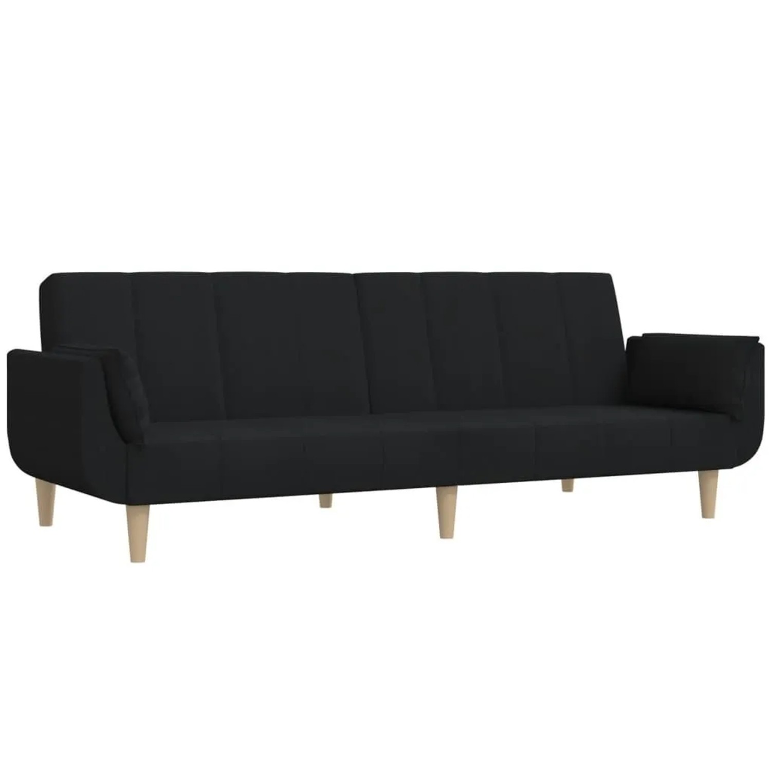vidaXL Schlafsofa 2-Sitzer mit 2 Kissen Schwarz Stoff 375871 günstig online kaufen