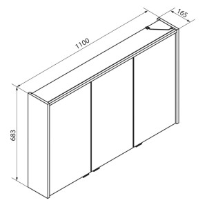 Fackelmann Badmöbel Spiegelschrank B.Round 110 cm Grafit