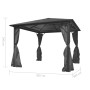 Anthrazitfarbener vidaXL Pavillon 300x300 cm mit Vorhängen für Garten & Terrasse.