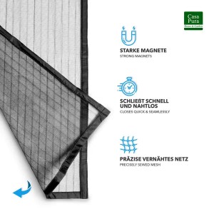 Detailaufnahme: KARAT Fliegengitter Sam, gestreift, mit Magnetverschluss für Türen.