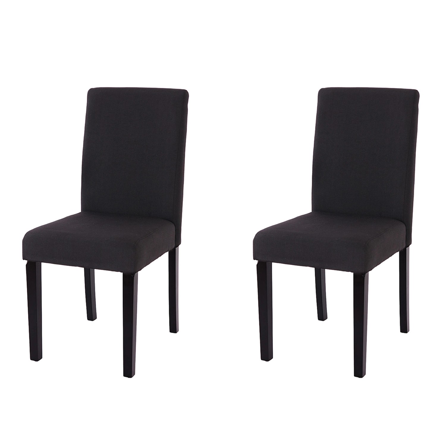 MCW Esszimmerstuhl Littau 2er-Set Textil Schwarz Dunkle Beine günstig online kaufen