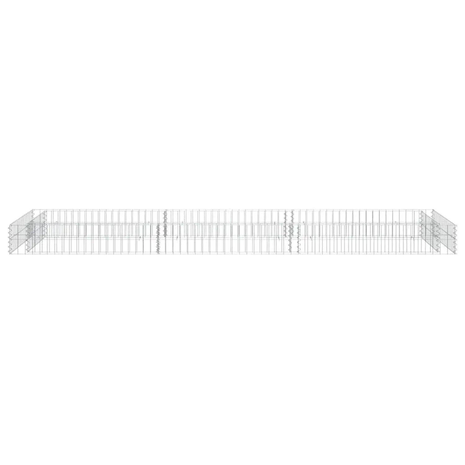 furnicato Gabionen-Hochbeet, 300x100x20 cm, verzinkter Stahl, Drahtkorb für Steine.