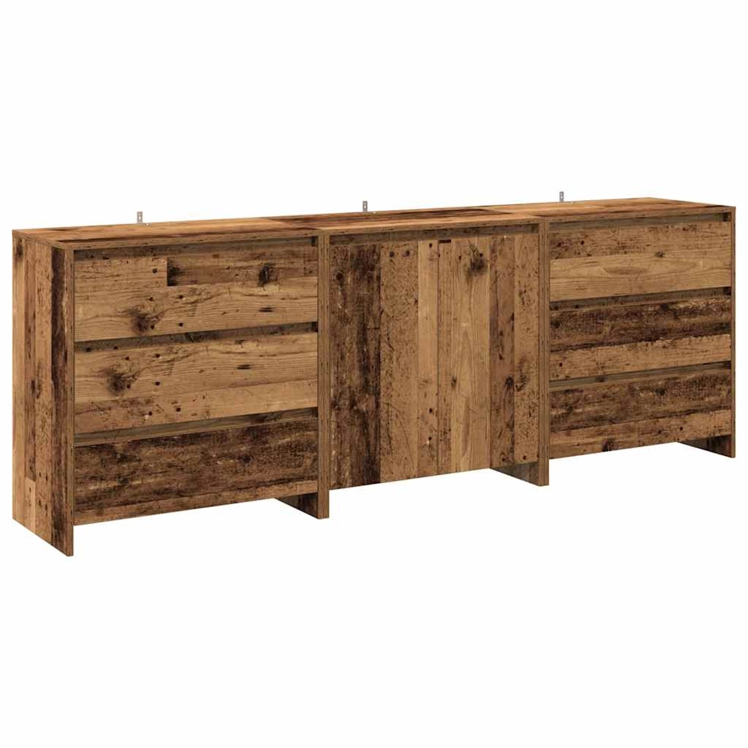vidaXL 3-Tlg Sideboard Altholz-Optik Holzwerkstoff 3329179