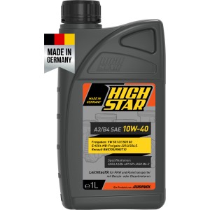High Star A3/B4 10W-40 Motoröl, 1 Liter Gebinde für PKW und Kleintransporter.