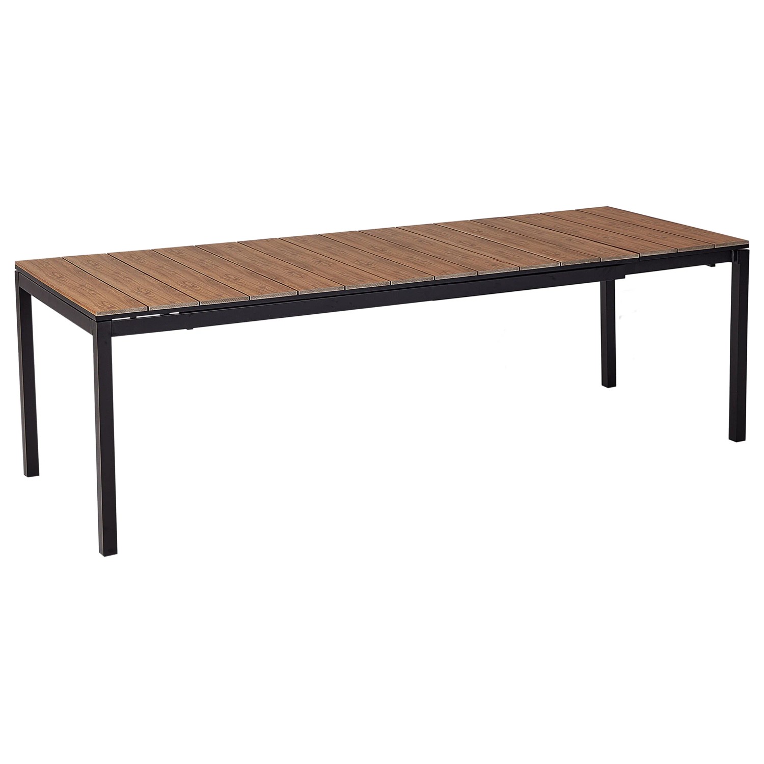 Beliani Gartentisch TOFANE Heller Holzfarbton Schwarz 198x90x77 günstig online kaufen