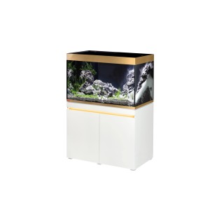 Eheim Incpiria 330 Gold Aquarium-Kombination mit Unterschrank und LED-Beleuchtung.