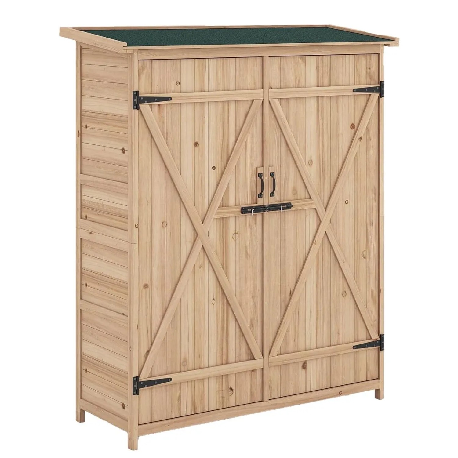 Costway Gartenschrank mit Wasserfestem Asphaltdach & Abnehmbare Regale