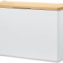 Tesa Baboo Aufbewahrungsbox X-Large, weißer Behälter mit Bambusdeckel. Praktische Bad-Aufbewahrung.