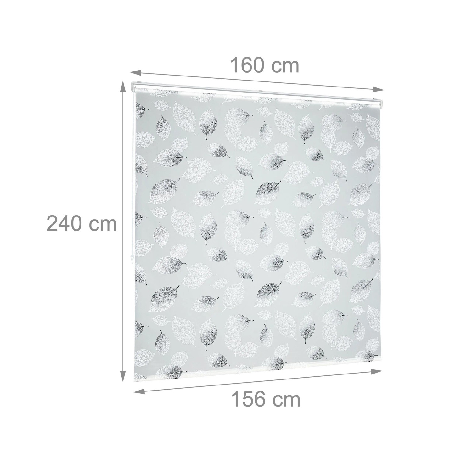 Relaxdays Duschrollo Kunststoff Aluminium Transparent Schwarz Weiß Wasserabweisend 160 cm x 240 cm 1,1 kg_4